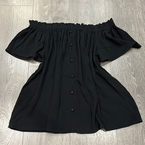 Black flowy off the shoulder blouse